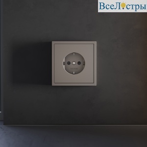 Накладка для розетки с заземлением и защитными шторками Voltum S70 (капучино) VLS000714