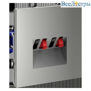 Розетка акустическая встраиваемая Voltum S70 4-местная, (сталь) VLS060305