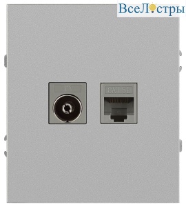 Розетка Эра Arktik 16-3110-03 комбинированная RJ45+TV алюминий Б0070496