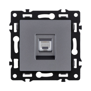 Розетка Ethernet RJ45 Cat.6, серый Kollinger Asthetik AS-017GY