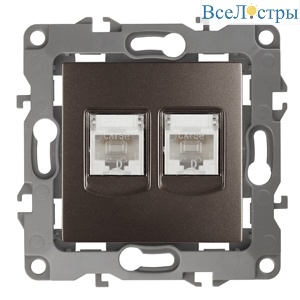 Розетка информационная двойная 2XRJ45 Эра 12-3108-13 Б0019355