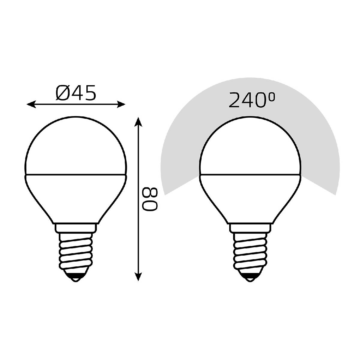 лампа светодиодная gauss basic e14 5,5w 4100k 10531252t