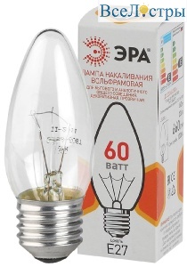 Лампа накаливания Эра E27 60W ДС 60-230-E27-CL Б0039130