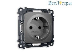 Комплект механизма розетки с/з cо шторками Ambrella Volt Omega MO657010