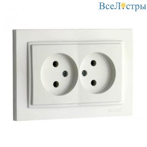Розетка 2К двойная Mono Electric Despina 16A 250V винтовое подключение белый 102-190005-121