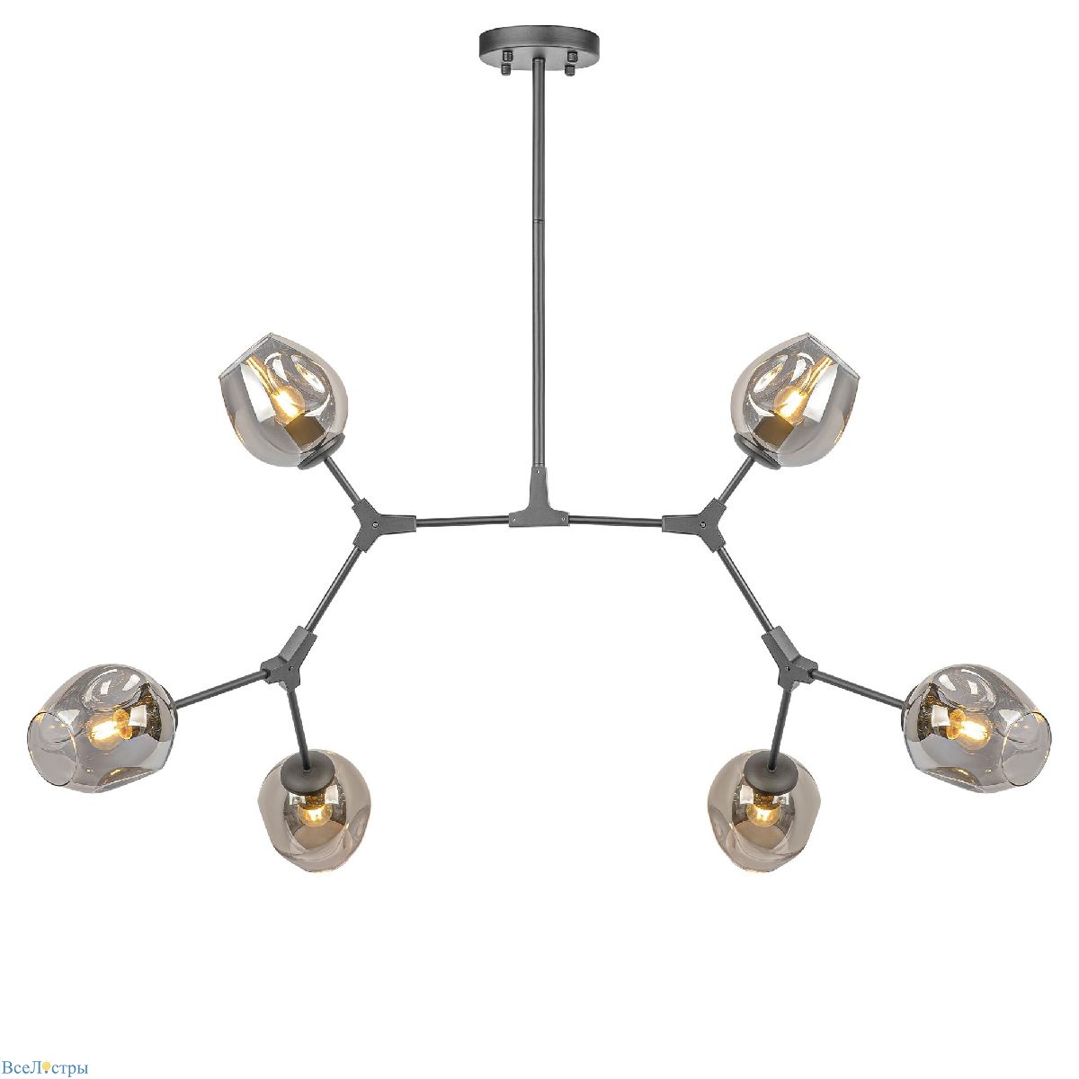 люстра на штанге am group loft-6 bk