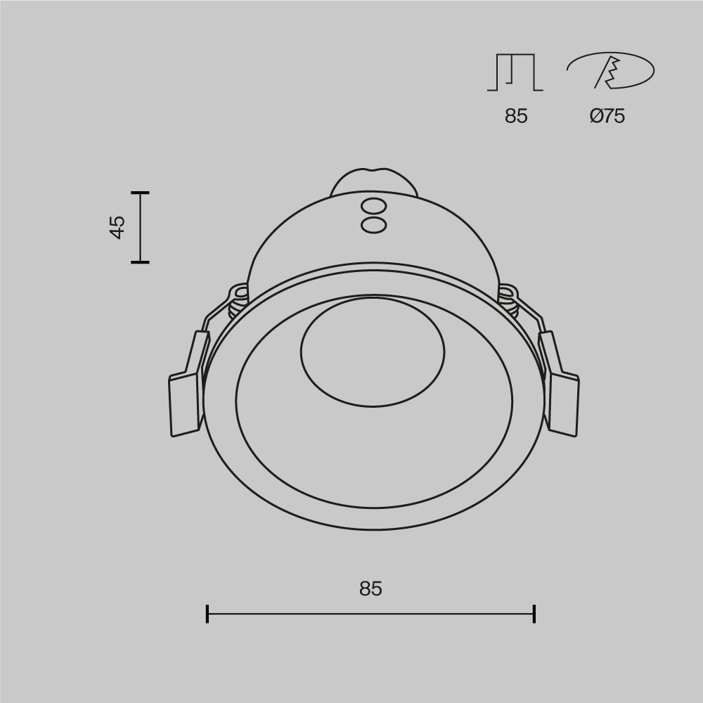 встраиваемый светильник maytoni technical zoom dl032-2-01w-1(n)