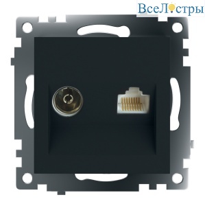 Розетка телевизионная и компьютерная RJ-45 Feron GLS00-7106-05 Катрин 49182