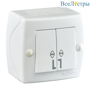 Выключатель Mono Electric Octans IP20 двухклавишный проходной белый 104-010101-111