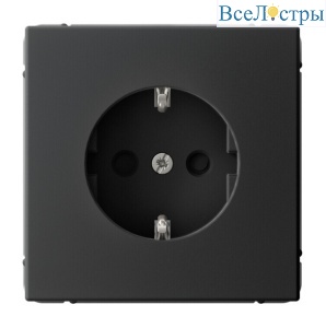 Розетка с заземлением со шторками, 16А, механизм, быстрозажим. клем. Systeme Electric ArtGallery Карбон GAL001045S