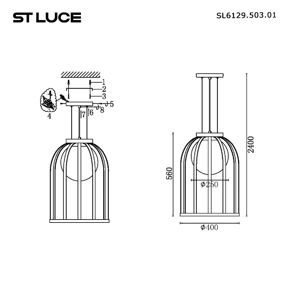 подвесной светильник st luce nordic sl6129.503.01