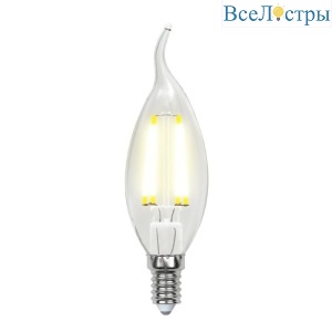 Лампа светодиодная филаментная (UL-00003248) Uniel E14 7,5W 3000K прозрачная LED-CW35-7,5W/WW/E14/CL GLA01TR