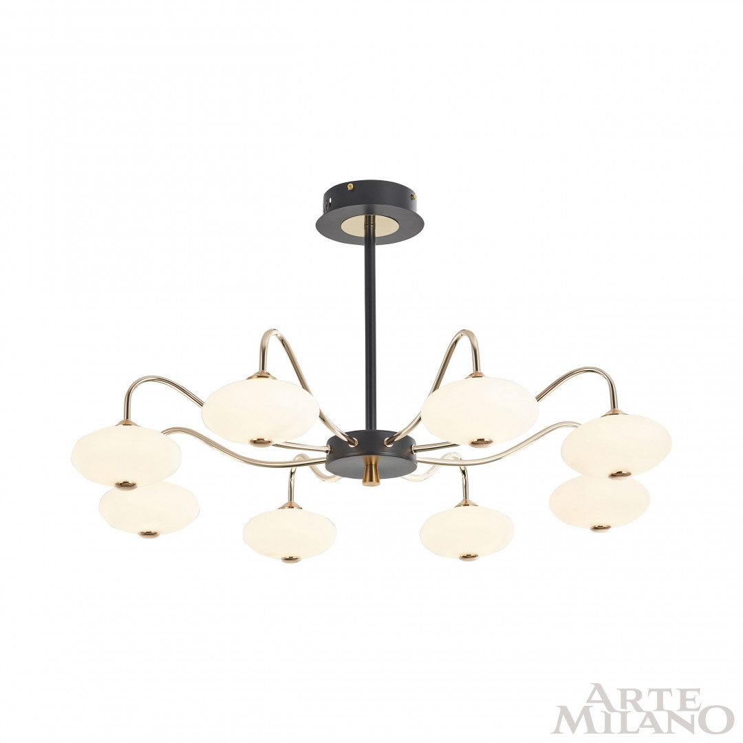 люстра на штанге arte milano 273908/8 bk/gd