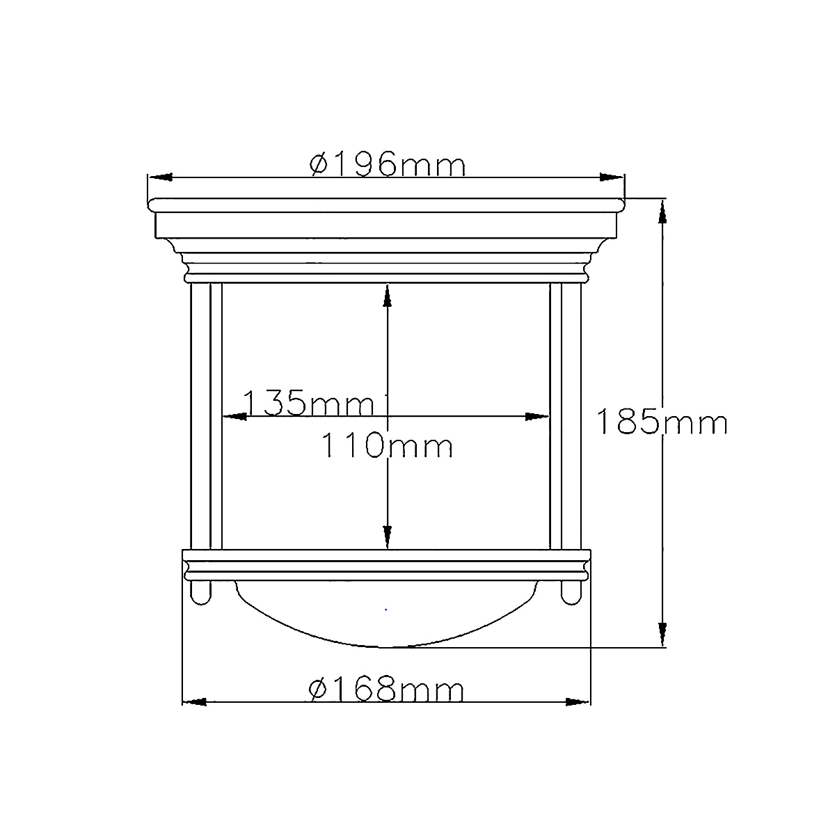 потолочный светильник hinkley hadrian qn-hadrian-mini-f-br-clear