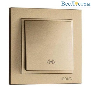 Выключатель Mono Electric Despina одноклавишный перекресный титан 102-222225-112