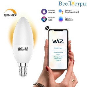Лампа светодиодная диммируемая Gauss Smart Home E14 5W 2700K матовая 1100112