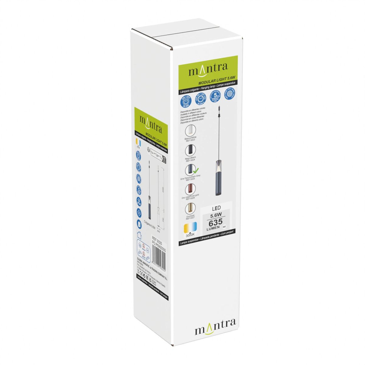 подвесной модульный светильник без основания mantra spark 9325