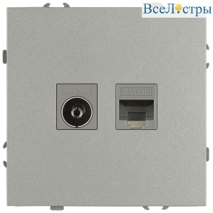 Розетка Эра Galaxy 15-3110-03 комбинированная RJ45+TV IP20 алюминий Б0070780