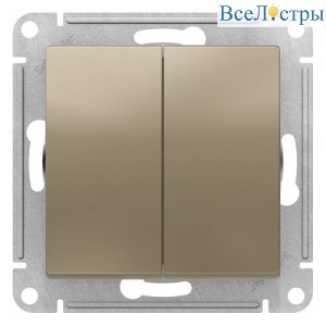 Выключатель двухклавишный Schneider Electric Atlas Design ATN000551