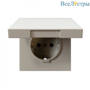 Розетка SCHUKO с крышкой и защитными шторками 16A 250V 2P+T, цвет Сахара Jasmart FD5505SH