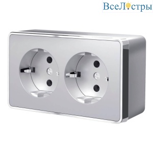 Розетка двойная с заземлением Werkel Gallant серебряный W5072106 4690389167188