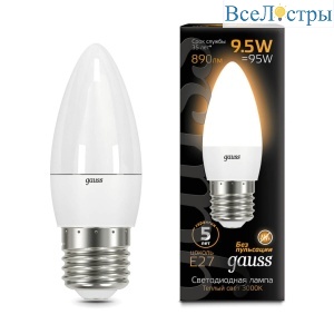 Лампа светодиодная Gauss E27 9.5W 3000K матовая 103102110