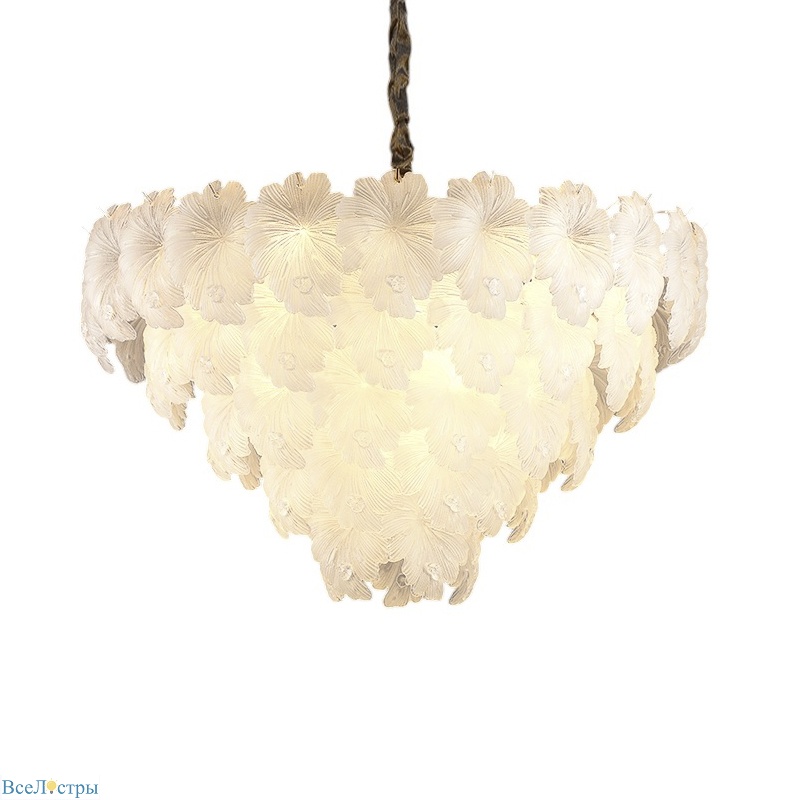 подвесная люстра delight collection crystal leaf 6302p/d800 gold/white