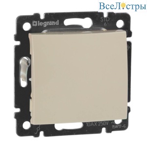 Переключатель одноклавишный проходной Legrand Valena 10A 250V cлоновая кость 774306