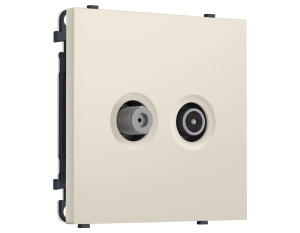 Комплект механизма розетки TV оконечной + SAT SIGMA Бежевый матовый 5-862MHz 3.5dB/950-2150MHz 3.8dB QUANT PRO Ambrella Volt MS333310 (SP3333, PR217)