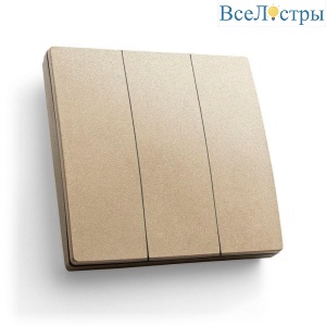 Выключатель трехклавишный беспроводной Feron Smart золото TM83 41727
