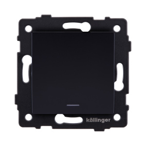 Выключатель 1-клавишный перекрестный 10А/250В с LED подсветкой, черный Kollinger REA-S-015BK для Aspekt, Eleganz, Reflex