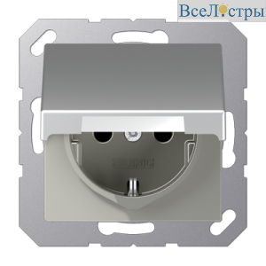 Розетка 2K+З с крышкой Jung A1520BFKLAL