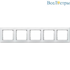 Рамка 5-постовая Legrand Valena белая 774455