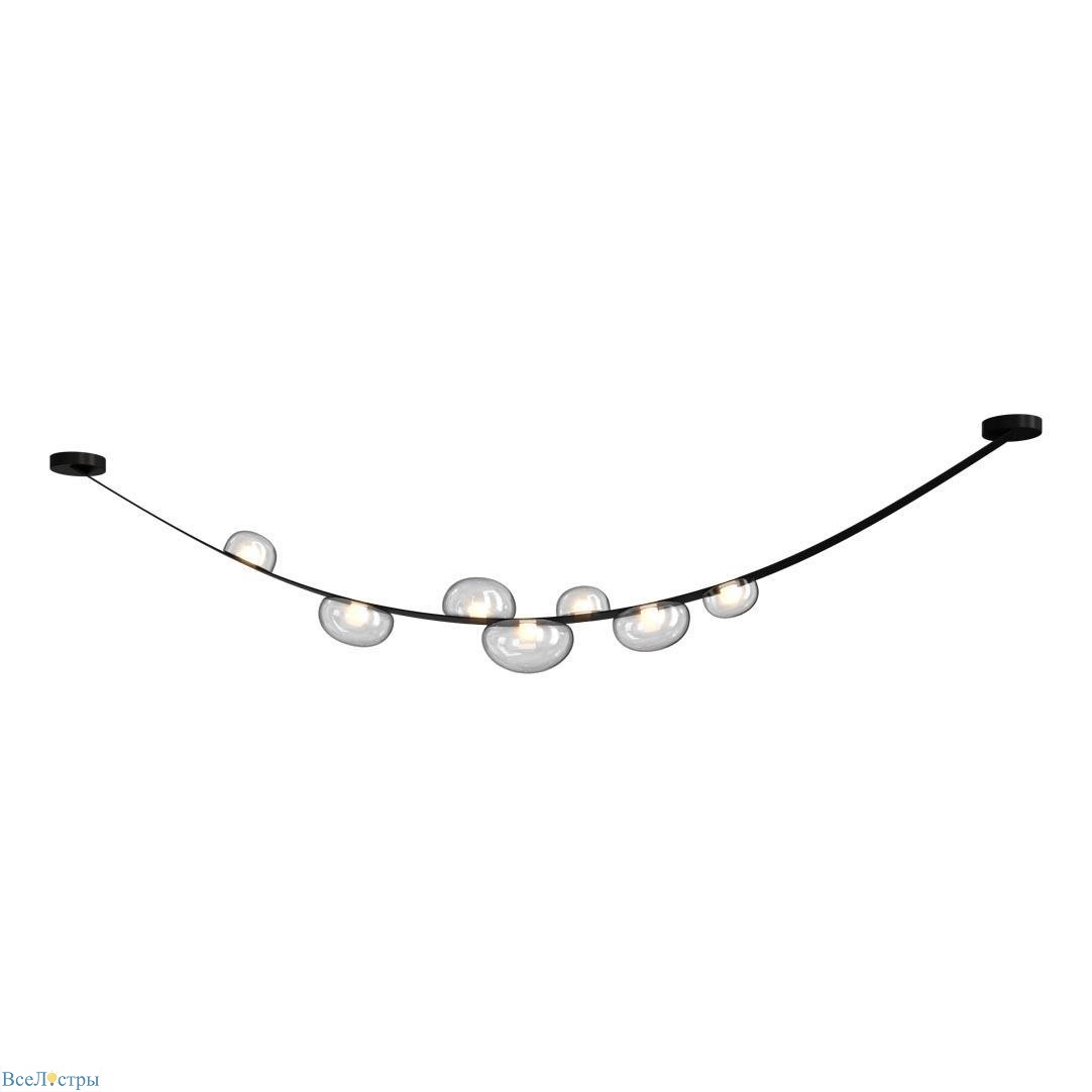 подвесной светодный светильник crystal lux bosque sp7 l3000 black/transparent