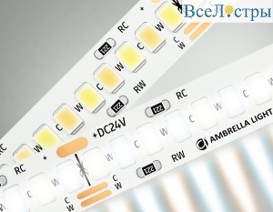 Светодиодная лента Ambrella Light LED Strip 24В 2835 18Вт/м 3000-6500K 5м IP20 GS4151
