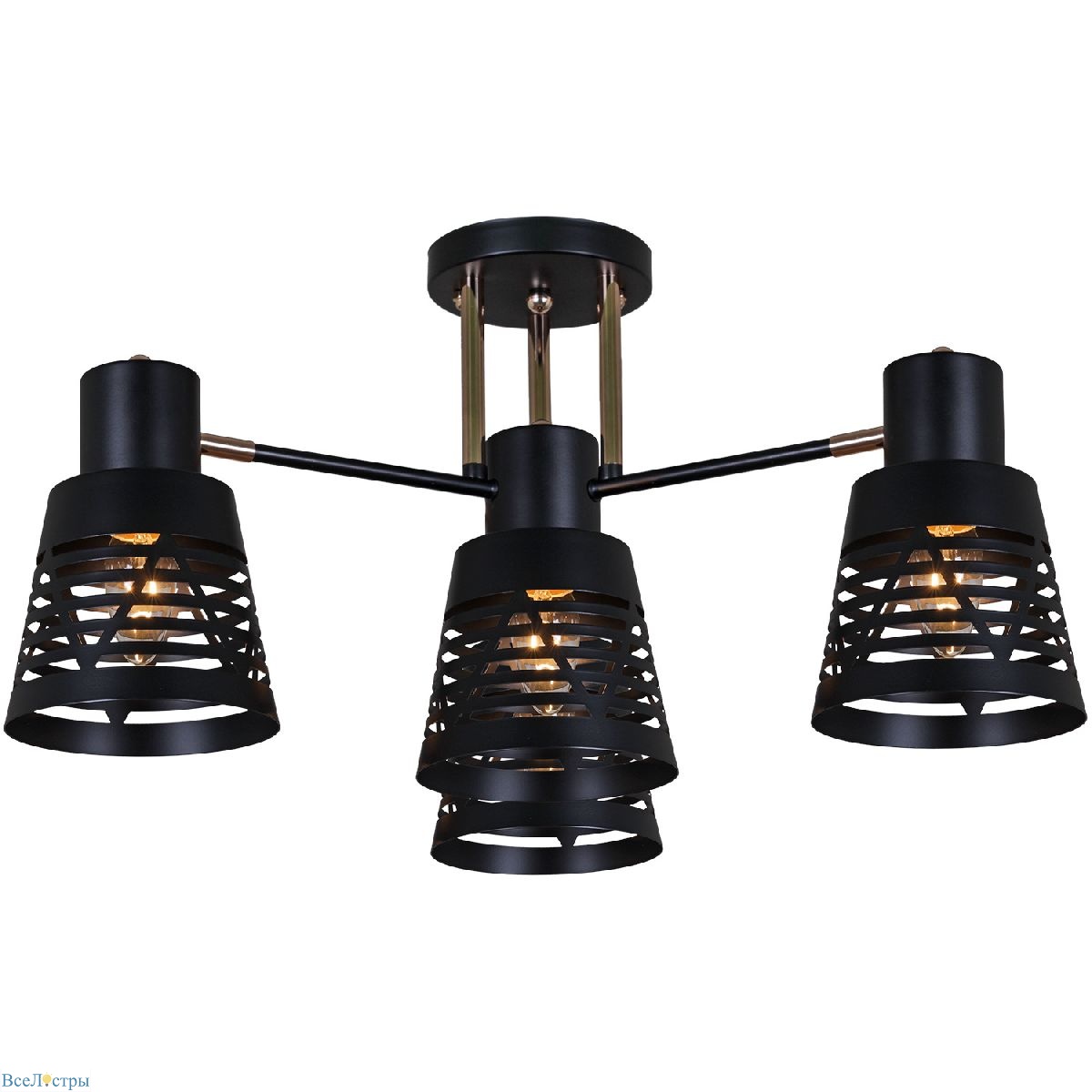 потолочная люстра reluce 06074-3.3-04 bk+fg