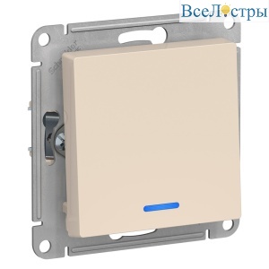 Выключатель 1-клавишный с подсветкой, сх.1а, 10АХ Systeme Electric AtlasDesign ATN000213
