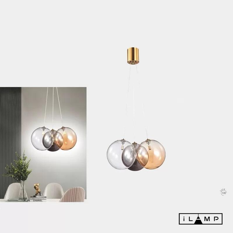 подвесная люстра ilamp drop 8110p/3 br-mlt