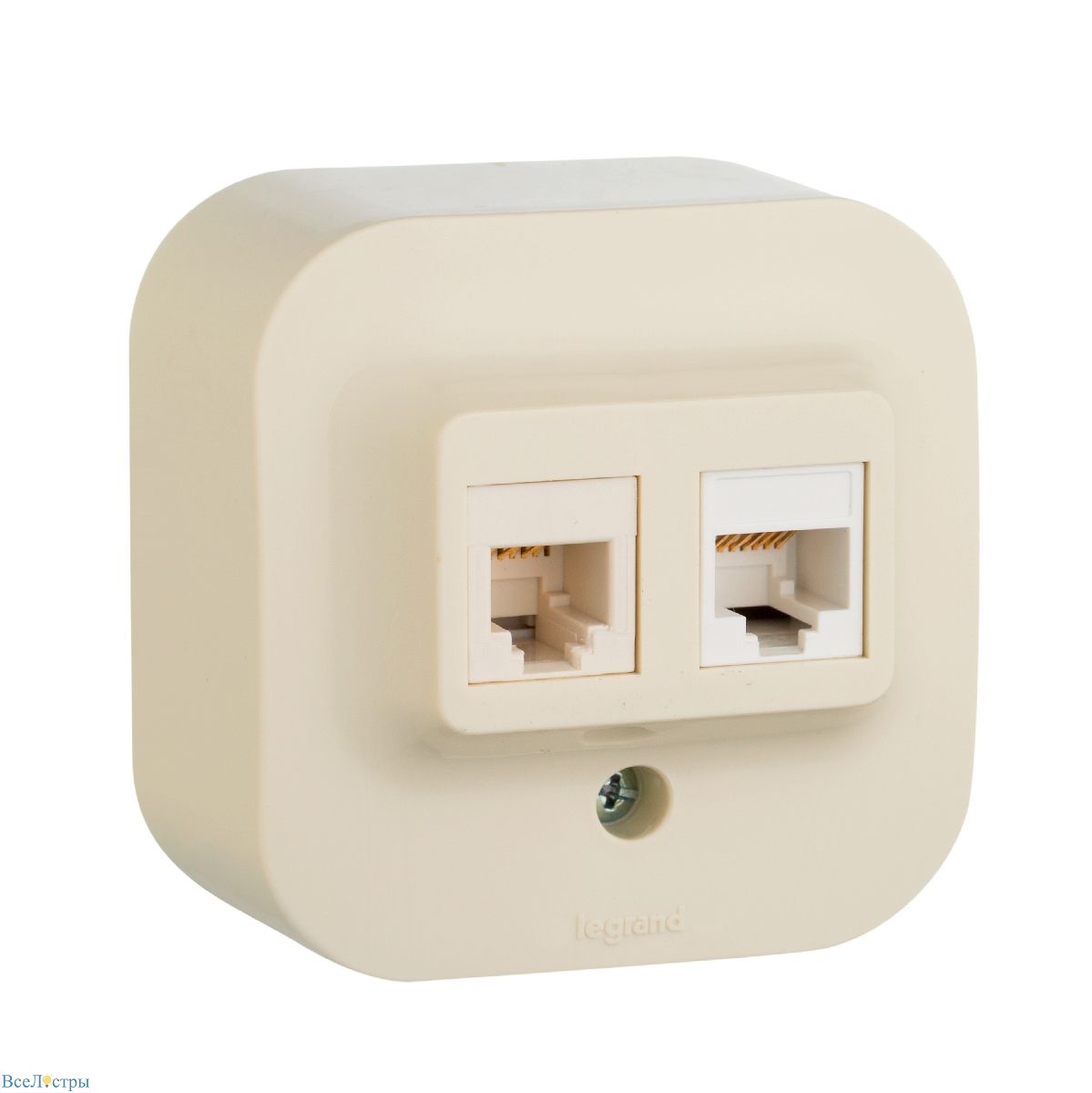 розетка двойная rj11+rj45 legrand quteo 782251