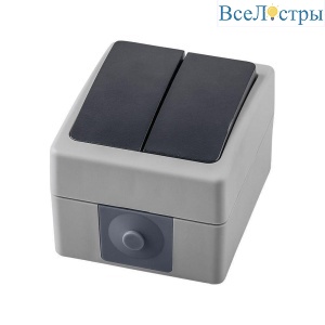 Выключатель двухклавишный Stekker Велена серый-графит PSW10-121-54 32753