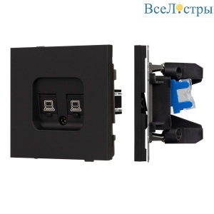 Механизм компьютерной розетки двойной SCT-TENDO-MPC2-SFPL-BK (RJ-45, CAT6) 054595