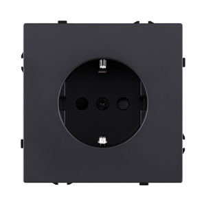 Розетка штепсельная SCHUKO 16A/250 В, черный матовый Kollinger Eclipse EC-014BK