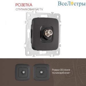 Розетка спутниковая SAT TV Arte Milano 205.42-1.black