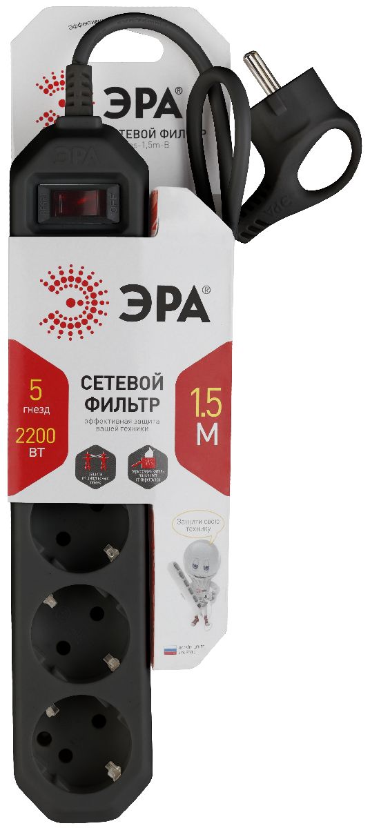 сетевой фильтр эра usf-5es-1.5m-b б0019032