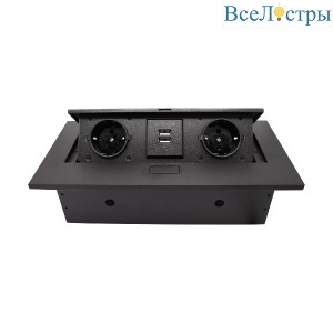 Блок розеток MX-226 (J) (2 секции полуавтоматический 2 USB с кабелем питания) Mebax 00-00002885