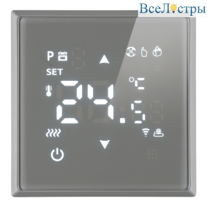 Терморегулятор Wi-Fi (механизм) Stekker Эмили RSW00-5119-10 платиново-серый soft touch 50378