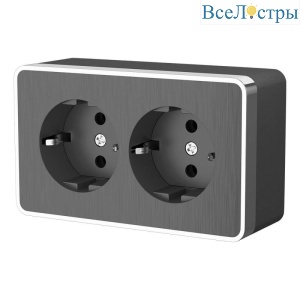 Розетка двойная с заземлением Werkel Gallant графит рифленый W5072104 4690389164675