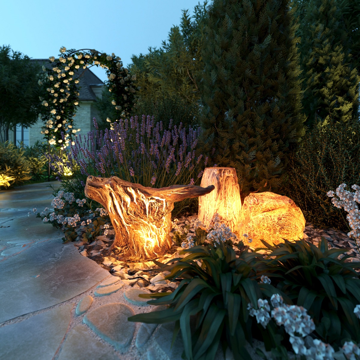 ландшафтный светильник odeon light nature valinor 7207/5gl