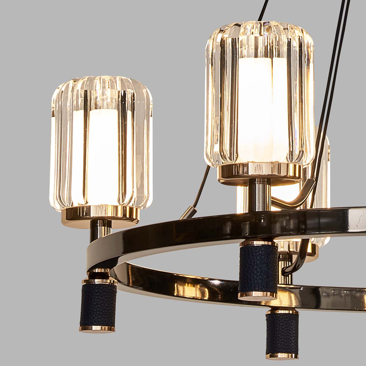 подвесная люстра delight collection p0738-6a gold/pearl black