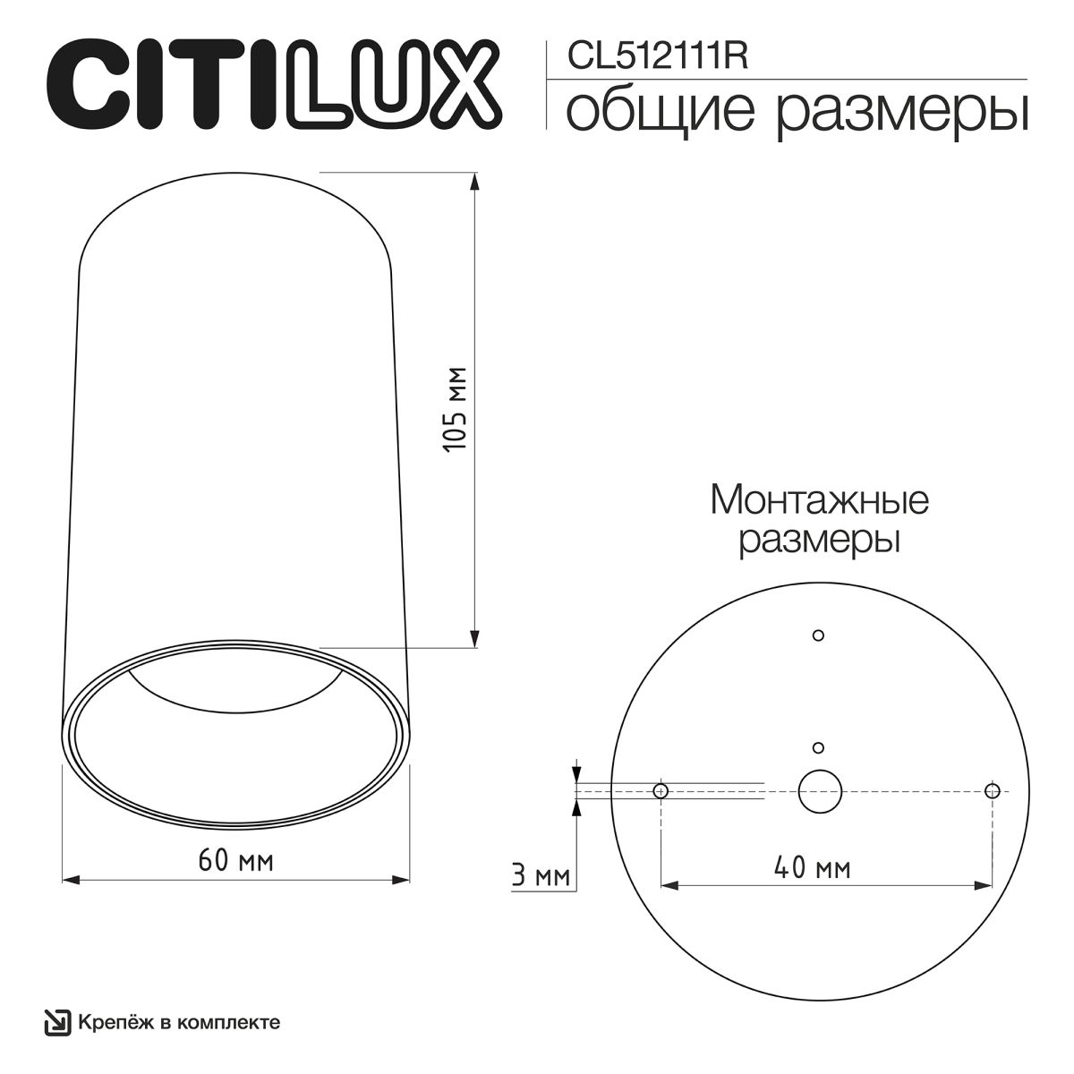 накладной светильник citilux axel cl512111r
